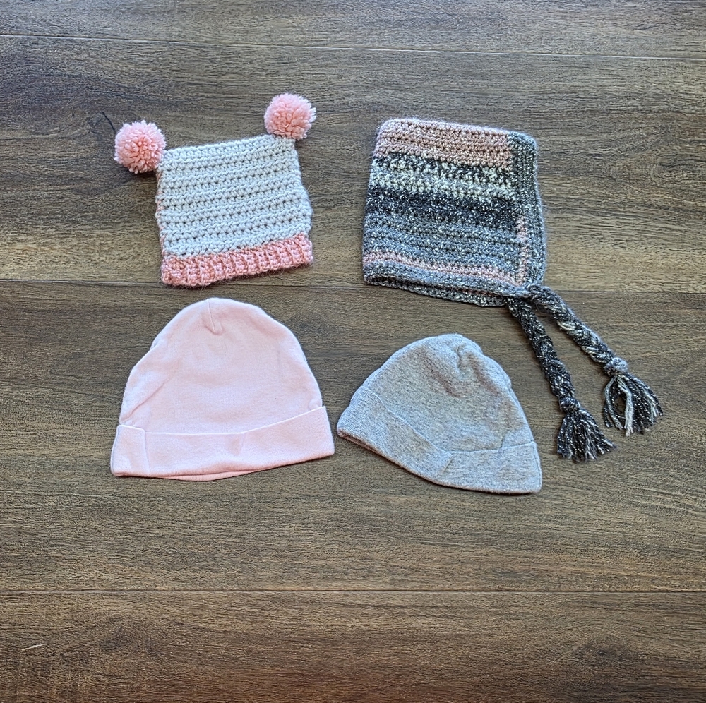 Bundle of Baby Girl Winter Hats SIZE: Newborn to 6 Months